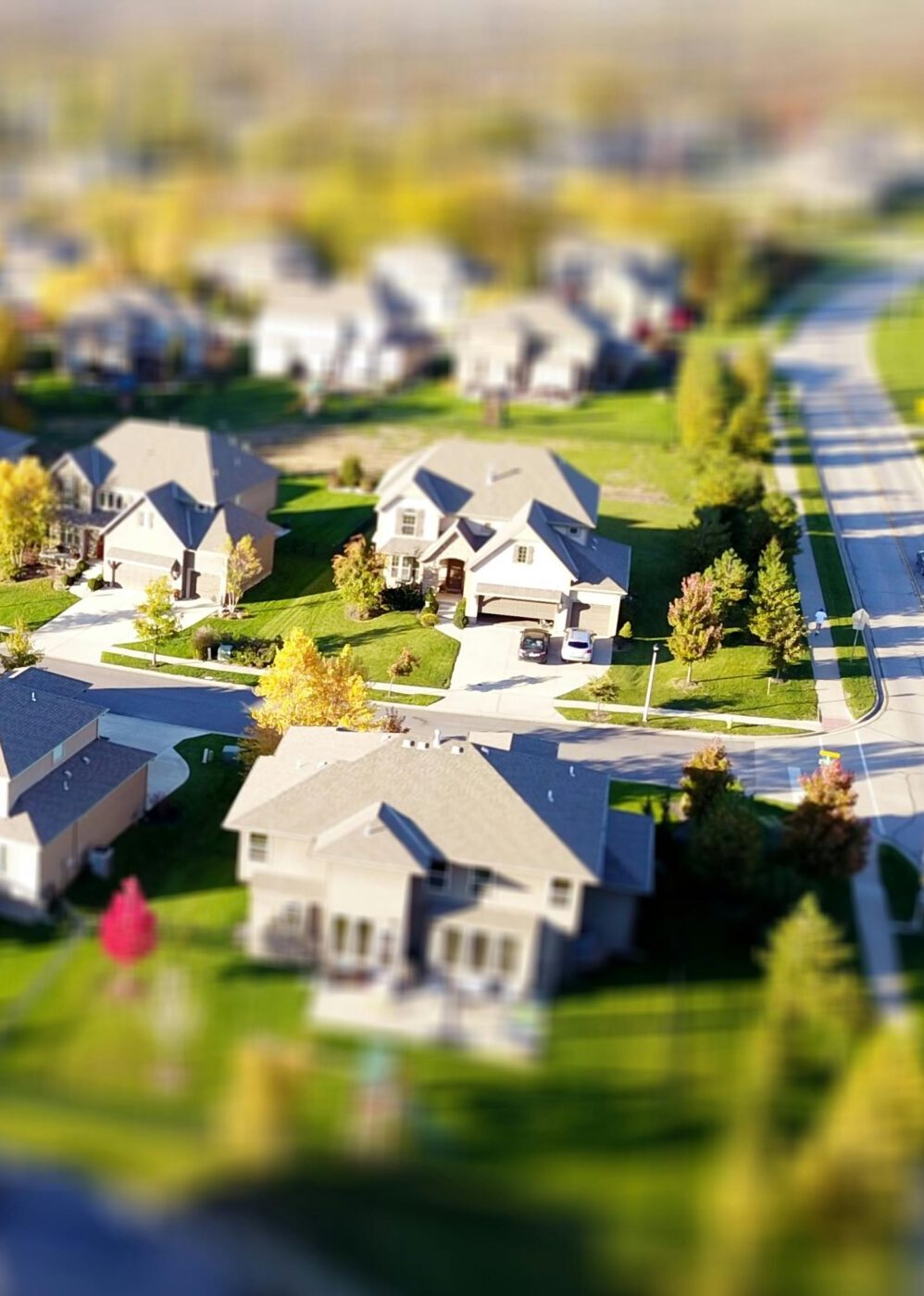 High Angle Shot of Suburban Neighborhood